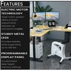 Best reviews of 🔥 Office Desks Hanover 23"- 48" Adjustable Sit Or Stand Electric L-Shaped Desk With Triple Motor System, Natural And Black, HSD0452-NAT1 🥰 -Desk Riser Store unnamed file 2674