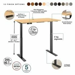 Discount 🎁 Sit & Stand Desks Bush Business Furniture Move 60 Series 27''-47'' Adjustable Standing Desk, Natural Maple (M6S6030ACBK) ❤️ -Desk Riser Store unnamed file 2680
