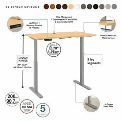Deals 😉 Sit & Stand Desks Bush Business Furniture Move 60 Series 27''-47'' Adjustable Standing Desk, Natural Maple (M6S4830ACSK) 😀 -Desk Riser Store unnamed file 2689