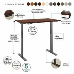 Promo 🎁 Sit & Stand Desks Bush Business Furniture Move 60 Series 27''-47'' Adjustable Standing Desk, Harvest Cherry (M6S4830CSBK) ❤️ -Desk Riser Store unnamed file 2698