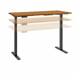 Best deal ⭐ Sit & Stand Desks Bush Business Furniture Move 60 Series 60"W Height Adjustable Standing Desk, Natural Cherry (M6S6024NCBK) 🧨