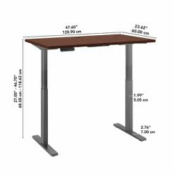 New 🥰 Sit & Stand Desks Bush Business Furniture Move 60 Series 27''-47'' Adjustable Standing Desk, Harvest Cherry (M6S4824CSBK) 😀 -Desk Riser Store unnamed file 2755