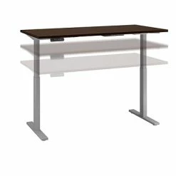 Flash Sale 😀 Sit & Stand Desks Bush Business Furniture Move 60 Series 60"W Height Adjustable Standing Desk, Mocha Cherry (M6S6024MRSSK) 🧨