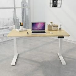 Best Pirce ❤️ Office Desks Hanover 24"- 49" Sit Or Stand Assembled Electric Desk With Adjustable And Programmable Heights, Natural, HSD0421-NAT 😉 -Desk Riser Store unnamed file 2774