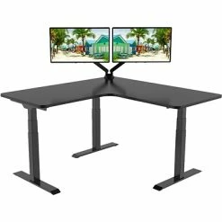 Wholesale 😉 Office Desks Hanover 23"- 48" Sit Or Stand Electric L-Shaped Desk With Triple Motor System, Black, HSD0452-BLK 😀 -Desk Riser Store unnamed file 2788