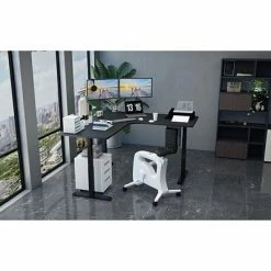 Wholesale 😉 Office Desks Hanover 23"- 48" Sit Or Stand Electric L-Shaped Desk With Triple Motor System, Black, HSD0452-BLK 😀 -Desk Riser Store unnamed file 2789