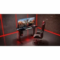 Promo 😉 Office Desks Hanover 28"- 48" Adjustable Sit Or Stand Electric Gaming Desk, Black, HGD0504-BLK 👍 -Desk Riser Store unnamed file 2805