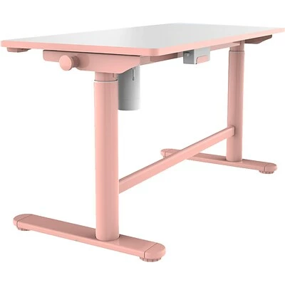 Deals 🧨 Office Desks Hanover 22"- 35" Sit Or Stand Adjustable Electric Desk For Children For School, Crafts, And Writing, Pink, HCR001DSK-PINK ❤️ 4 Deals 🧨 Office Desks Hanover 22"- 35" Sit Or Stand Adjustable Electric Desk For Children For School, Crafts, And Writing, Pink, HCR001DSK-PINK ❤️ - Image 2