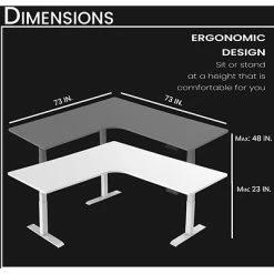Deals 👏 Office Desks Hanover 23"- 48" Adjustable Sit Or Stand Electric L-Shaped Desk With Triple Motor System, White, HSD0452-WHT ✔️ -Desk Riser Store unnamed file 2826