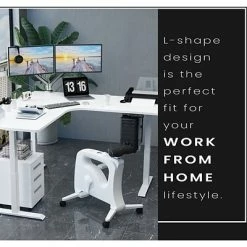 Deals 👏 Office Desks Hanover 23"- 48" Adjustable Sit Or Stand Electric L-Shaped Desk With Triple Motor System, White, HSD0452-WHT ✔️ -Desk Riser Store unnamed file 2827