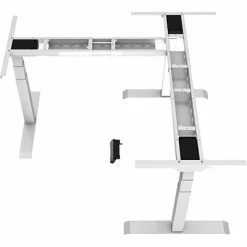Deals 👏 Office Desks Hanover 23"- 48" Adjustable Sit Or Stand Electric L-Shaped Desk With Triple Motor System, White, HSD0452-WHT ✔️ -Desk Riser Store unnamed file 2828