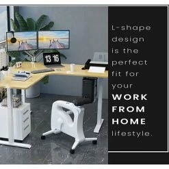 Flash Sale 👍 Office Desks Hanover 23"- 48" Sit Or Stand Electric L-Shaped Desk With Triple Motor System, Natural And White, HSD0452-NAT2 ✨ -Desk Riser Store unnamed file 2839