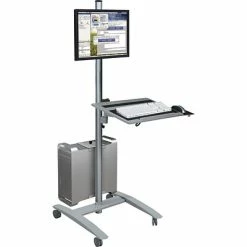 Cheap ⌛ Sit & Stand Desks Balt Beta 67"H X 32"W X 33"D Sit-Stand Presentation Workstation, Gray (27614) 🔥