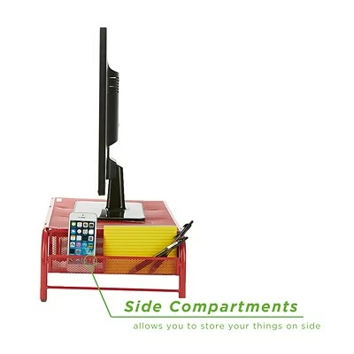 Promo ๐คฉ Monitor Mounts & Stands Mind Reader Metal Mesh Monitor Stand And Desk Organizer With Drawer, Desktop Monitor Stand Organizer, Red (MESHMONSTA-RED) ๐ 4 Promo ๐คฉ Monitor Mounts & Stands Mind Reader Metal Mesh Monitor Stand And Desk Organizer With Drawer, Desktop Monitor Stand Organizer, Red (MESHMONSTA-RED) ๐ - Image 2