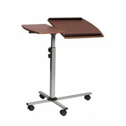 Budget ๐ Sit & Stand Desks Techni Mobili Rolling Adjustable Laptop Cart, Mahogany (RTA-B003-M615) โ