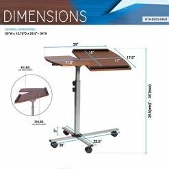 Budget 🛒 Sit & Stand Desks Techni Mobili Rolling Adjustable Laptop Cart, Mahogany (RTA-B003-M615) ⌛ -Desk Riser Store unnamed file 2910