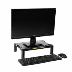 Deals 👍 Monitor Mounts & Stands Mind Reader Rotative Extra Wide Adjustable Monitor Risers, Monitor Stand, Desk Organizer, Spinning Monitor, Black (MONSWIV-BLK) 💯