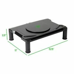 Deals 👍 Monitor Mounts & Stands Mind Reader Rotative Extra Wide Adjustable Monitor Risers, Monitor Stand, Desk Organizer, Spinning Monitor, Black (MONSWIV-BLK) 💯 -Desk Riser Store unnamed file 296