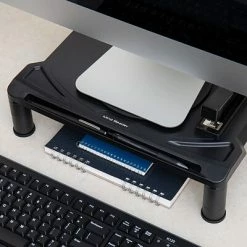 Deals 👍 Monitor Mounts & Stands Mind Reader Rotative Extra Wide Adjustable Monitor Risers, Monitor Stand, Desk Organizer, Spinning Monitor, Black (MONSWIV-BLK) 💯 -Desk Riser Store unnamed file 297