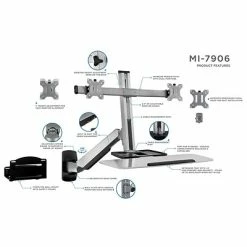 Promo 😀 Sit & Stand Desks Mount-It! Sit Stand Wall Mount Workstation, Articulating Standing Desk For Dual Monitors, Floating Keyboard Tray (MI-7906) 🤩 -Desk Riser Store unnamed file 306