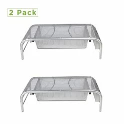 Promo โญ Monitor Mounts & Stands Mind Reader Metal Mesh Monitor Stand And Desk Organizer With Drawer, Monitor Riser, Silver, 2/Pack (2MESHMON-SIL) ๐ฏ
