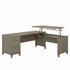 Wholesale 🛒 Sit & Stand Desks Bush Furniture Somerset 72W 3 Position Sit To Stand L Shaped Desk, Ash Gray (SET014AG) ❤️
