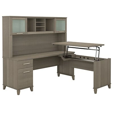 Best Pirce ๐ Sit & Stand Desks Bush Furniture Somerset 72W 3 Position Sit To Stand L Shaped Desk With Hutch, Ash Gray (SET015AG) ๐ 3 Best Pirce ๐ Sit & Stand Desks Bush Furniture Somerset 72W 3 Position Sit To Stand L Shaped Desk With Hutch, Ash Gray (SET015AG) ๐
