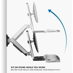 Best deal 👍 Sit & Stand Desks Mount-It! Sit Stand Wall Mount Workstation, Articulating Standing Desk For A Single Monitor, Floating Keyboard Tray (MI-7905) 🧨 -Desk Riser Store unnamed file 360