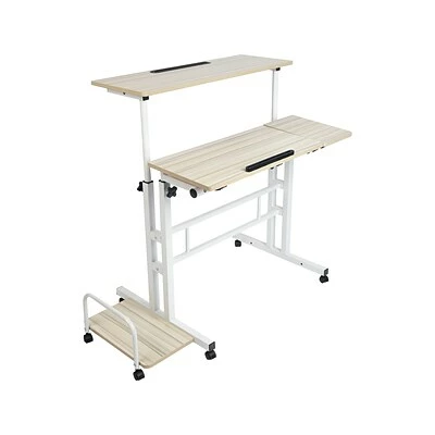 Hot Sale ๐ Sit & Stand Desks Mind Reader 30-44"H Wood Adjustable Desk, White (SDROLLXL-WHT) ๐ 3 Hot Sale ๐ Sit & Stand Desks Mind Reader 30-44"H Wood Adjustable Desk, White (SDROLLXL-WHT) ๐