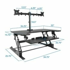 Best Pirce ✔️ Sit & Stand Desks Mount-It! 36"W Standing Desk Converter With Dual Monitor Stand, Plastic/Steel (MI-7934) 🛒 -Desk Riser Store unnamed file 435