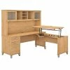 New ⭐ Sit & Stand Desks Bush Furniture Somerset 72W 3 Position Sit To Stand L Shaped Desk With Hutch, Maple Cross (SET015MC) 🎉 -Desk Riser Store unnamed file 436