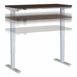 Outlet ❤️ Sit & Stand Desks Bush Business Furniture Move 40 Series 28"-48" Adjustable Standing Desk, Black Walnut/Cool Gray Metallic (M4S4824BWSK) ⌛