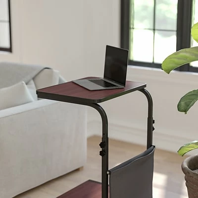 Coupon ๐ Flash Furniture Standing Desks Flash Mobile Sit-Down/Stand-Up Computer Desk W/Removable Pouch, Adjust From 27'' To 46.5'', Mahogany ๐ 6 Coupon ๐ Flash Furniture Standing Desks Flash Mobile Sit-Down/Stand-Up Computer Desk W/Removable Pouch, Adjust From 27'' To 46.5'', Mahogany ๐ - Image 4