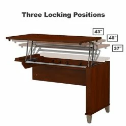 Deals 💯 Sit & Stand Desks Bush Furniture Somerset 72W 3 Position Sit To Stand L Shaped Desk With Hutch, Hansen Cherry (SET015HC) 😉 -Desk Riser Store unnamed file 510