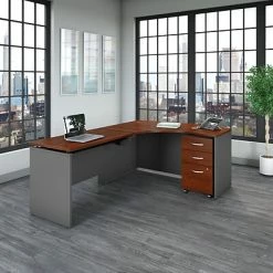 Coupon 😀 Sit & Stand Desks Bush Business Furniture Westfield 60W X 43D Left Hand 3 Position Sit To Stand L Desk W/ File Cabinet, Hansen Cherry (SRC127HCSU) 🎁 -Desk Riser Store unnamed file 521