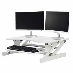 Best Pirce 👍 Sit & Stand Desks Rocelco 37" Deluxe Adjustable Desk Riser, White (R DADRW) 🎉 -Desk Riser Store unnamed file 54