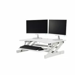 New 🥰 Sit & Stand Desks Rocelco 32" Ergonomic Adjustable Desk Riser, White (R EADRW) 🌟