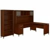 Flash Sale 👏 Sit & Stand Desks Bush Furniture Somerset 72W 3 Position Sit To Stand L Shaped Desk With Hutch And Bookcase, Hansen Cherry (SET017HC) ✨ -Desk Riser Store unnamed file 620