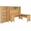 New 🧨 Sit & Stand Desks Bush Furniture Somerset 72W 3 Position Sit To Stand L Shaped Desk With Hutch And Bookcase, Maple Cross (SET017MC) ✨ -Desk Riser Store unnamed file 628
