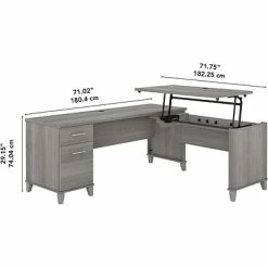 Hot Sale 🛒 Height-Adjustable Tables Bush Furniture Somerset 35"-41" Adjustable Desk, Platinum Gray (SET014PG) 🛒 -Desk Riser Store unnamed file 641
