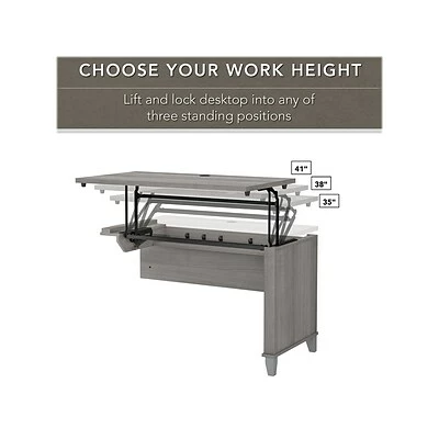 Cheap ๐งจ Sit & Stand Desks Bush Furniture Somerset 72"W 3-Position Sit To Stand L-Shaped Desk With Hutch And File Cabinet, Platinum Gray (SET016PG) ๐ 5 Cheap ๐งจ Sit & Stand Desks Bush Furniture Somerset 72"W 3-Position Sit To Stand L-Shaped Desk With Hutch And File Cabinet, Platinum Gray (SET016PG) ๐ - Image 3