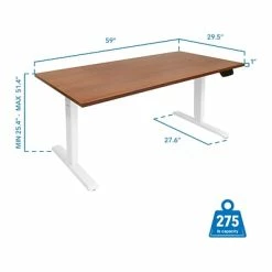 Flash Sale 💯 Sit & Stand Desks Mount-It! 25"-51"H Adjustable Electric Sit-Stand Desk, Brown/White (MI-18068) 🥰 -Desk Riser Store unnamed file 666