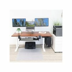 Flash Sale 💯 Sit & Stand Desks Mount-It! 25"-51"H Adjustable Electric Sit-Stand Desk, Brown/White (MI-18068) 🥰 -Desk Riser Store unnamed file 667