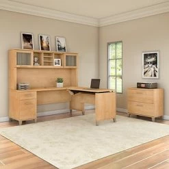 Brand new ❤️ Sit & Stand Desks Bush Furniture Somerset 72W 3 Position Sit To Stand L Shaped Desk With Hutch And File Cabinet, Maple Cross (SET016MC) 😉 -Desk Riser Store unnamed file 681