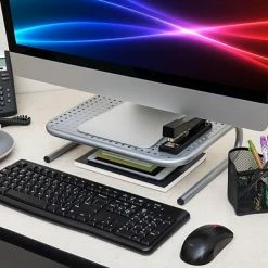 Promo ❤️ Monitor Mounts & Stands Mind Reader Metal Monitor Stand, Monitor Riser For Computer/Laptop/Desk/iMac 2-Pack, Silver (2METMONST-SIL) 🥰 -Desk Riser Store unnamed file 702