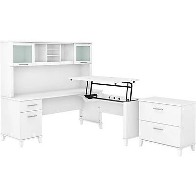 Best Pirce ๐ฅฐ Sit & Stand Desks Bush Furniture Somerset 72"W 3-Position Sit To Stand L-Shaped Desk With Hutch And File Cabinet, White (SET016WH) ๐ 3 Best Pirce ๐ฅฐ Sit & Stand Desks Bush Furniture Somerset 72"W 3-Position Sit To Stand L-Shaped Desk With Hutch And File Cabinet, White (SET016WH) ๐