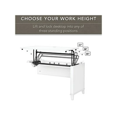 Best Pirce ๐ฅฐ Sit & Stand Desks Bush Furniture Somerset 72"W 3-Position Sit To Stand L-Shaped Desk With Hutch And File Cabinet, White (SET016WH) ๐ 5 Best Pirce ๐ฅฐ Sit & Stand Desks Bush Furniture Somerset 72"W 3-Position Sit To Stand L-Shaped Desk With Hutch And File Cabinet, White (SET016WH) ๐ - Image 3