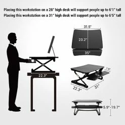 Best Pirce 💯 Sit & Stand Desks FlexiSpot 35" Sit-Stand Desk Converter, Black (M2B) 👍 -Desk Riser Store unnamed file 719