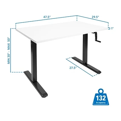 Cheap ๐ Sit & Stand Desks Mount-It! 30"-50"H Adjustable Hand Crank Sit-Stand Desk, White/Black (MI-18069) ๐คฉ 6 Cheap ๐ Sit & Stand Desks Mount-It! 30"-50"H Adjustable Hand Crank Sit-Stand Desk, White/Black (MI-18069) ๐คฉ - Image 4