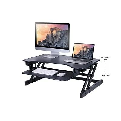 Buy ๐ Sit & Stand Desks Rocelco 32" Height Adjustable Standing Desk Converter With Anti Fatigue Mat BUNDLE, Black (R ADRB-MAFM) ๐คฉ 4 Buy ๐ Sit & Stand Desks Rocelco 32" Height Adjustable Standing Desk Converter With Anti Fatigue Mat BUNDLE, Black (R ADRB-MAFM) ๐คฉ - Image 2